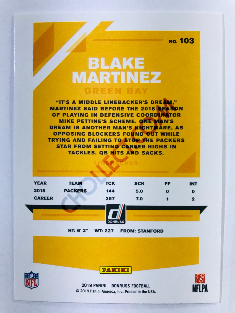 Blake Martinez - Green Bay Packers 2019-20 Panini Donruss #103