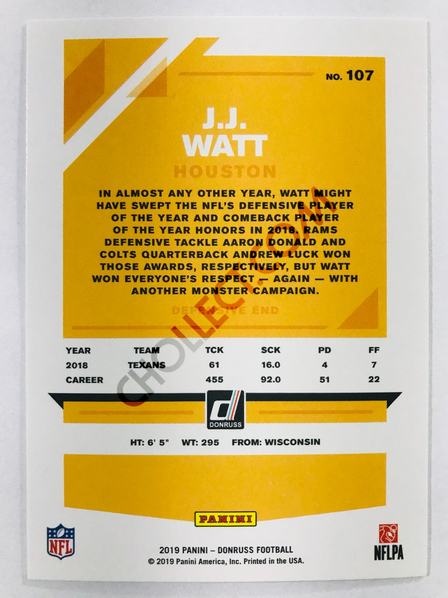 J.J. Watt - Houston Texans 2019-20 Panini Donruss #107