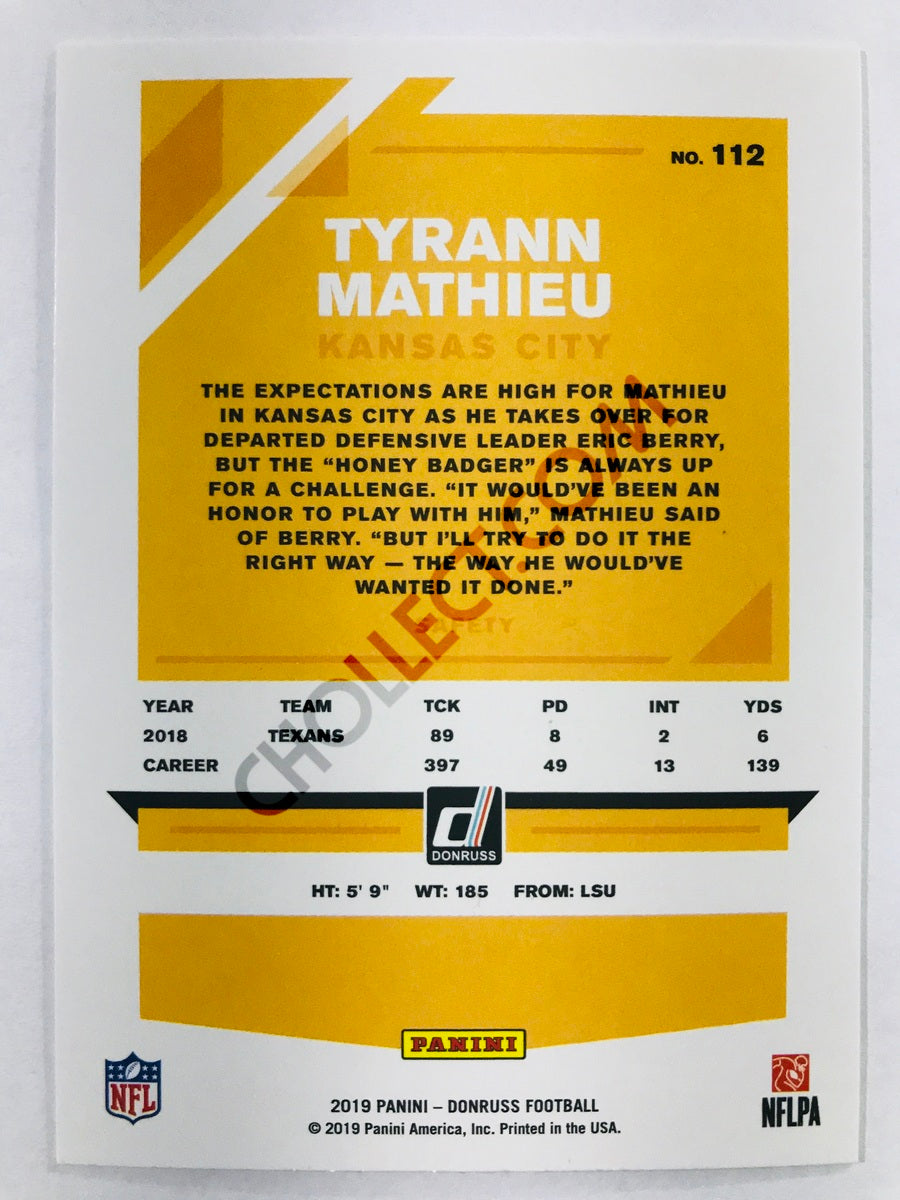 Tyrann Mathieu - Kansas City Chiefs 2019-20 Panini Donruss #112