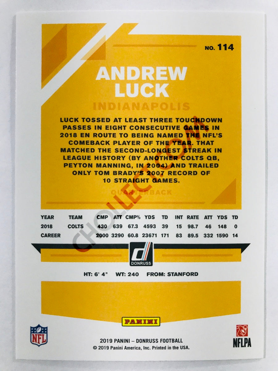 Andrew Luck - Indianapolis Colts 2019-20 Panini Donruss #114