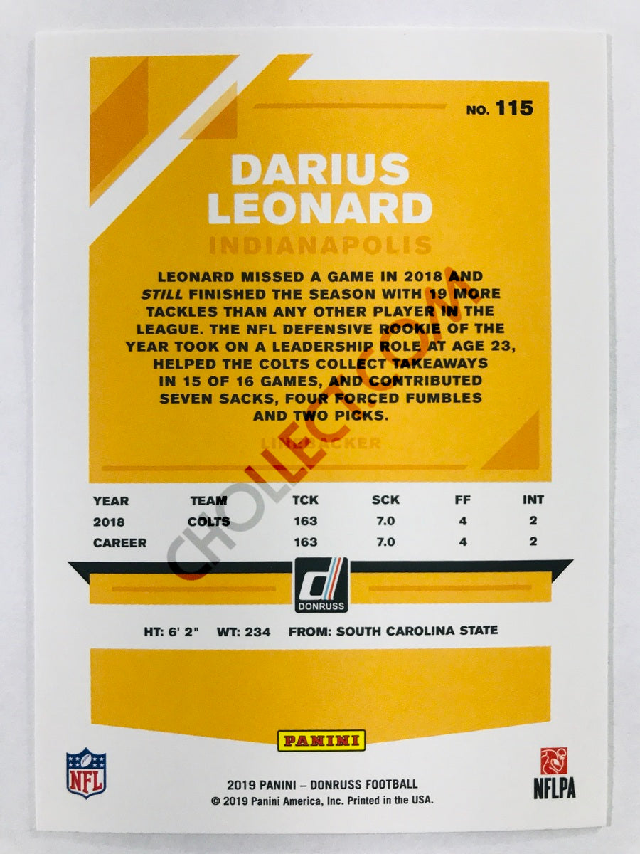 Darius Leonard - Indianapolis Colts 2019-20 Panini Donruss #115