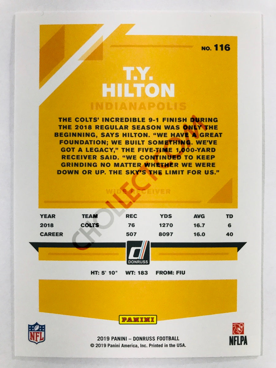 T.Y. Hilton - Indianapolis Colts 2019-20 Panini Donruss #116