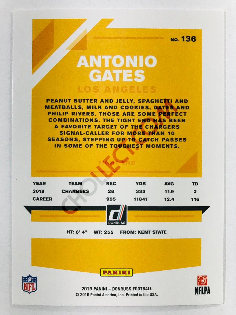 Antonio Gates - Los Angeles Chargers 2019-20 Panini Donruss #136