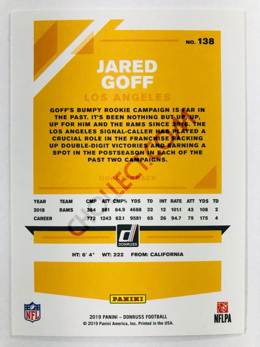 Jared Goff - Los Angeles Rams 2019-20 Panini Donruss #138