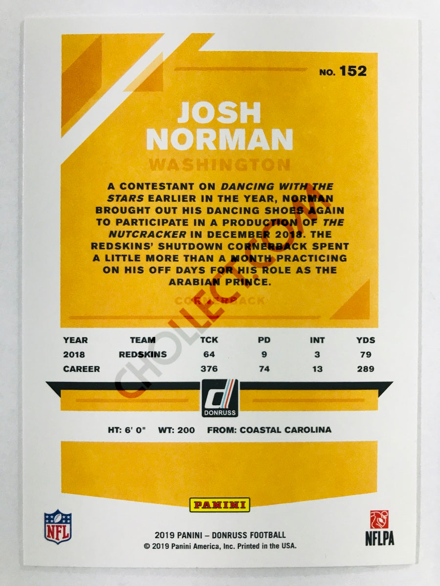 Josh Norman - Washington Redskins 2019-20 Panini Donruss #152