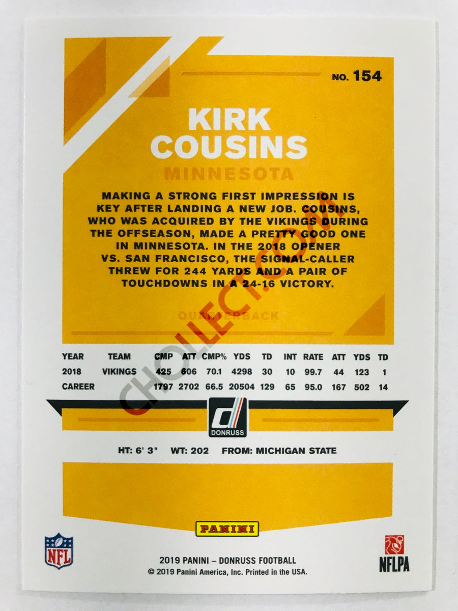 Kirk Cousins - Minnesota Vikings 2019-20 Panini Donruss #154