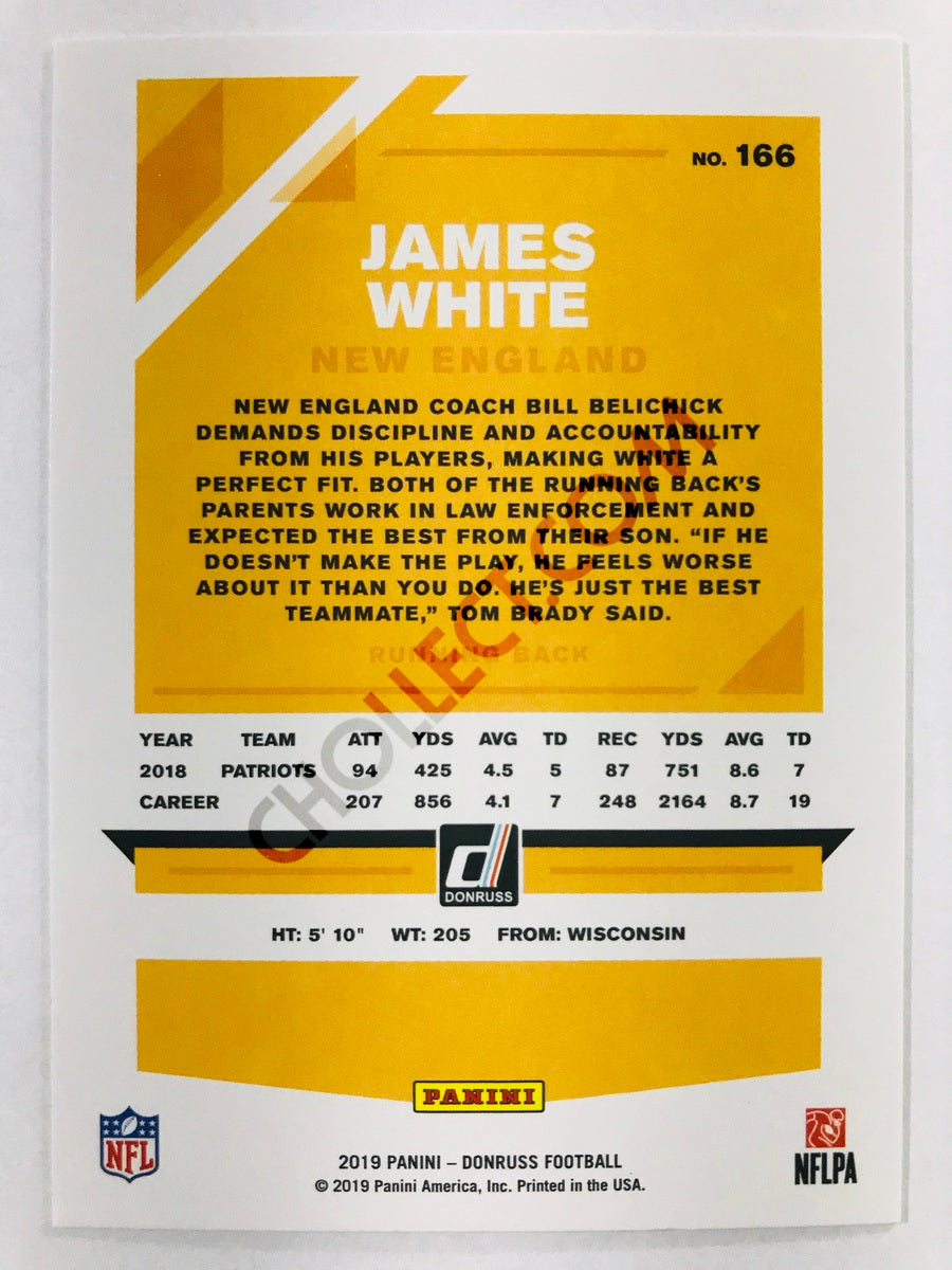 James White - New England Patriots 2019-20 Panini Donruss #166