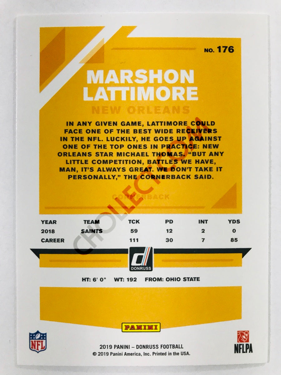 Marshon Lattimore - New Orleans Saints 2019-20 Panini Donruss #176