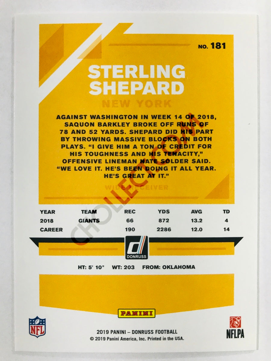 Sterling Shepard - New York Giants 2019-20 Panini Donruss #181