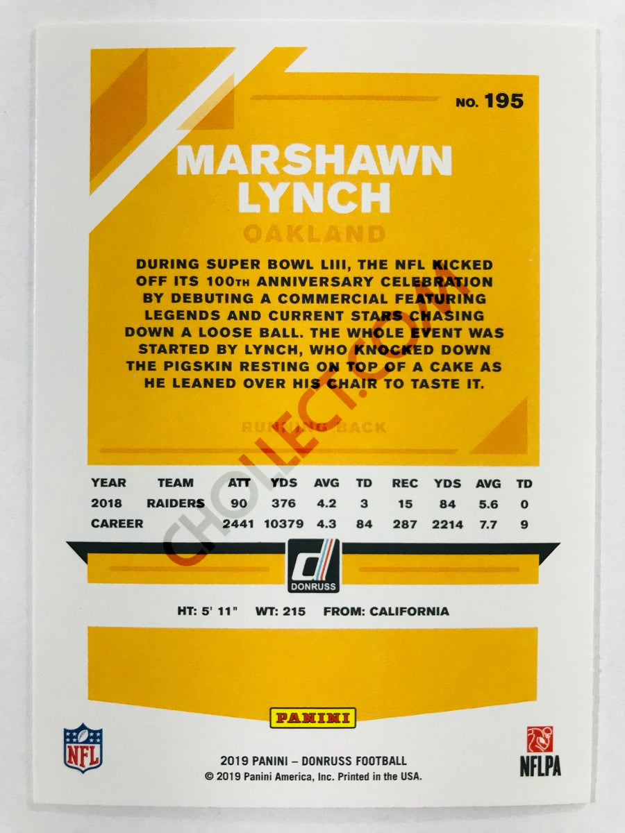 Marshawn Lynch - Oakland Raiders 2019-20 Panini Donruss #195