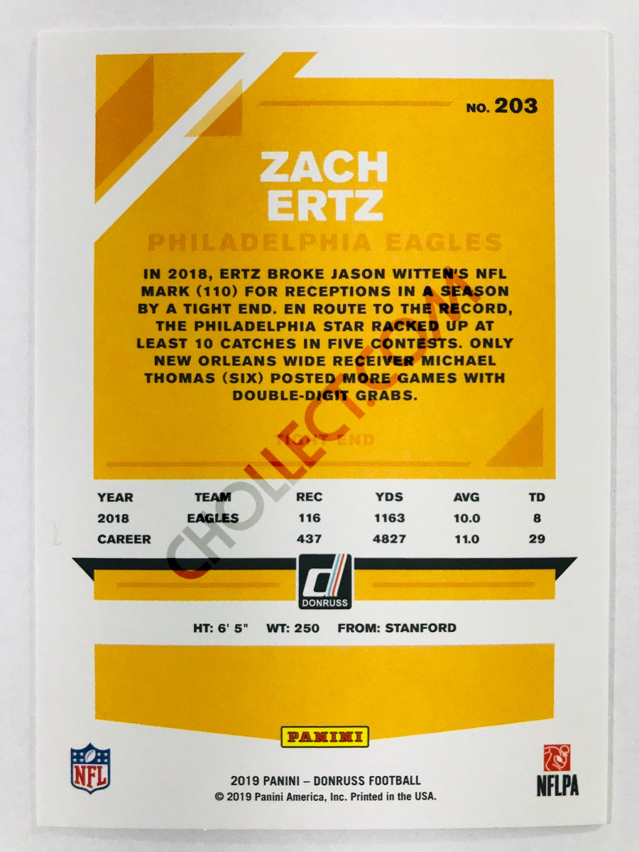 Zach Ertz - Philadelphia Eagles 2019-20 Panini Donruss #203