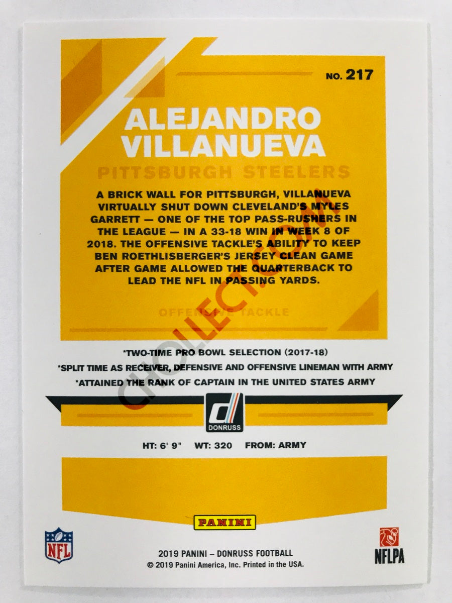 Alejandro Villanueva - Pittsburgh Steelers 2019-20 Panini Donruss #217