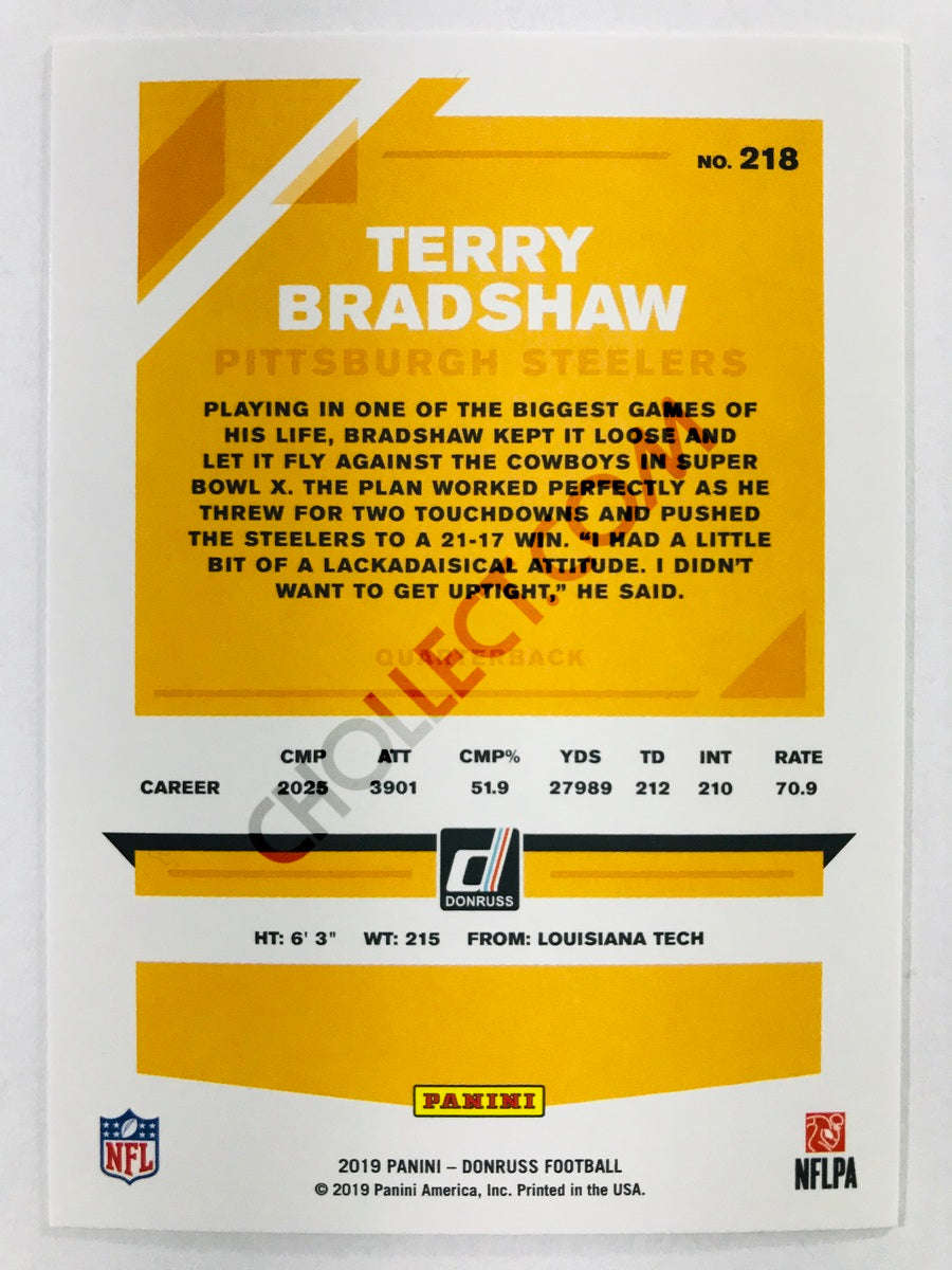 Terry Bradshaw - Pittsburgh Steelers 2019-20 Panini Donruss #218