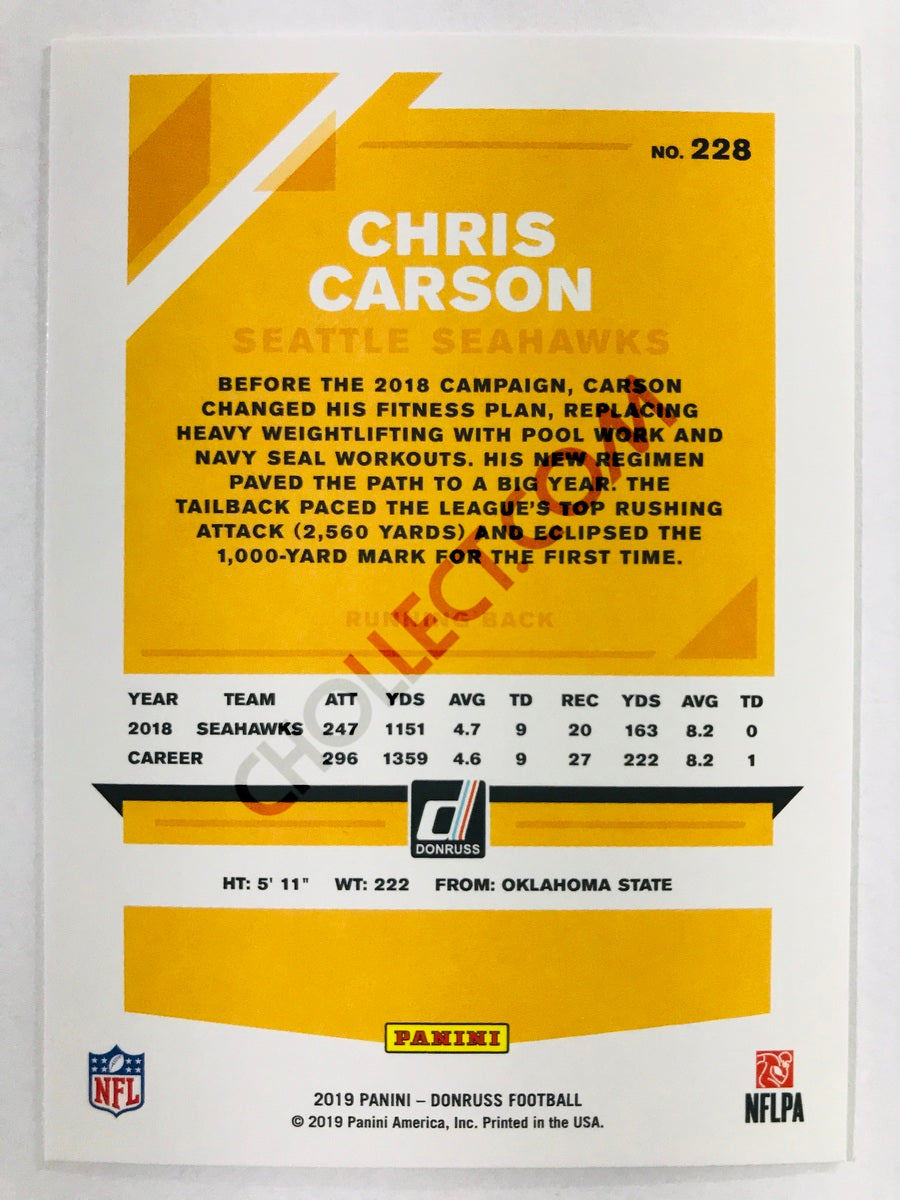 Chris Carson - Seattle Seahawks 2019-20 Panini Donruss #228