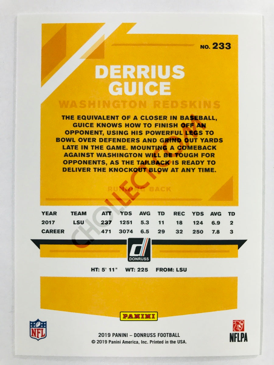 Derrius Guice - Washington Redskins 2019-20 Panini Donruss #233