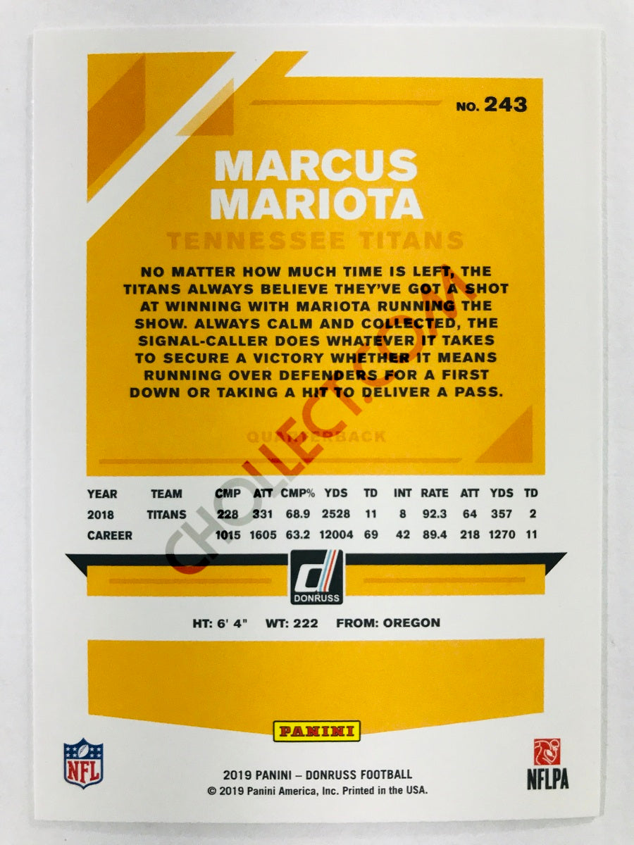 Marcus Mariota - Tennessee Titans 2019-20 Panini Donruss #243