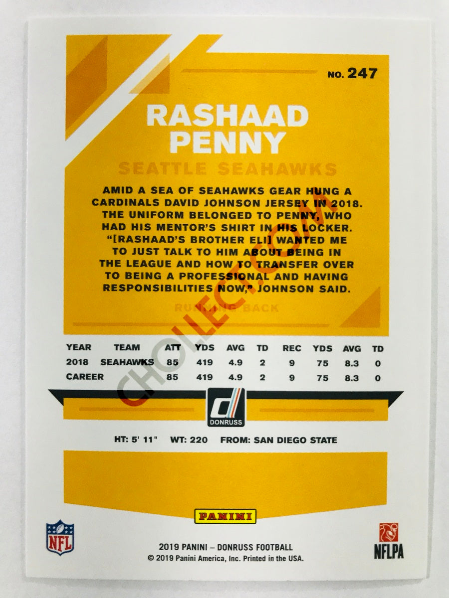 Rashaad Penny - Seattle Seahawks 2019-20 Panini Donruss #247