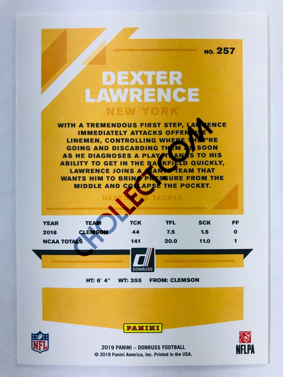 Dexter Lawrence - New York Giants 2019-20 Panini Donruss RC Rookie #257