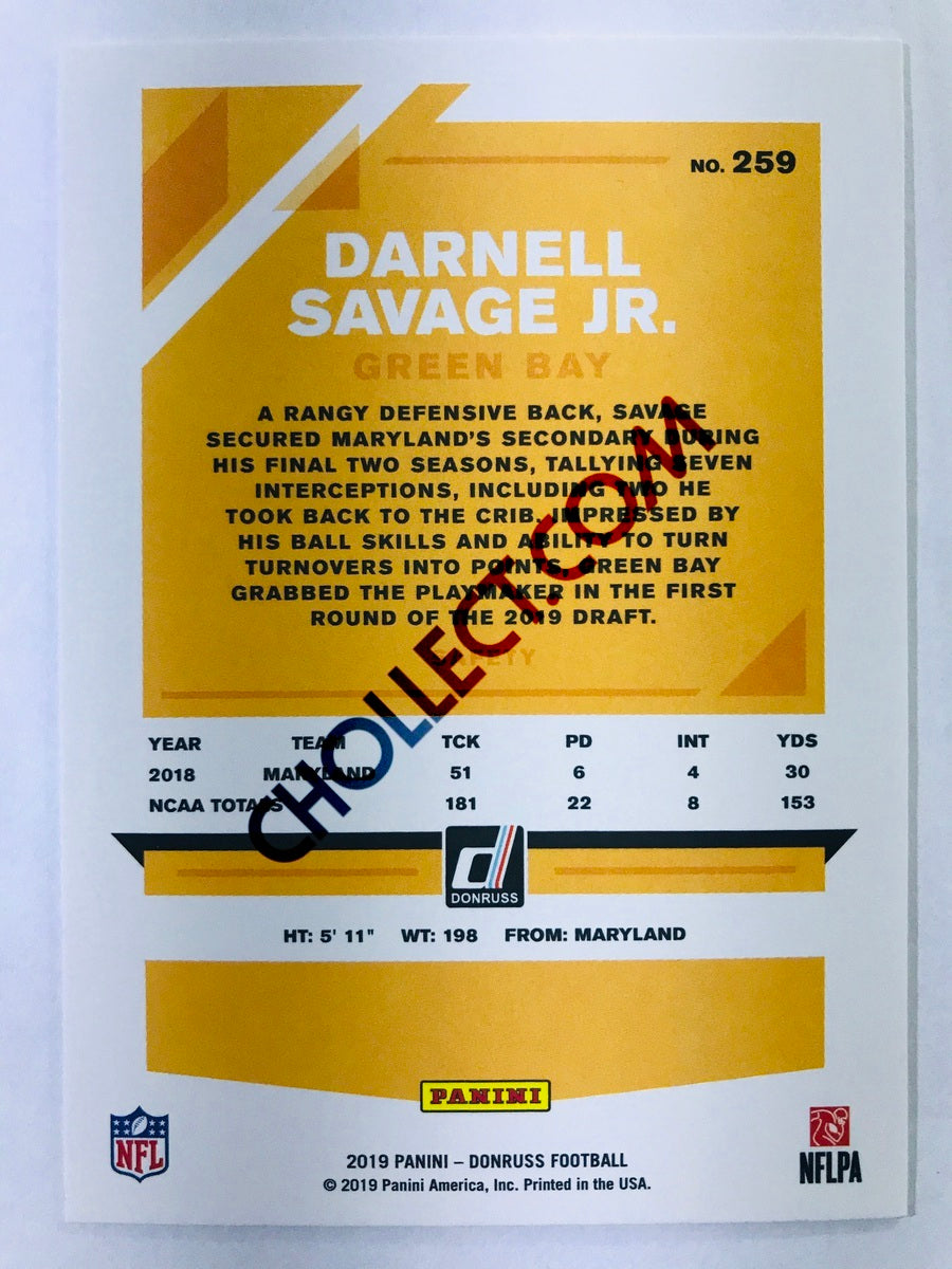 Darnell Savage Jr. - Green Bay Packers 2019-20 Panini Donruss RC Rookie #259