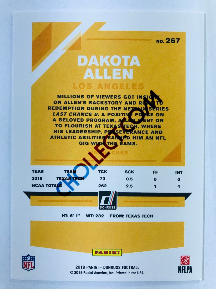 Dakota Allen - Los Angeles Rams 2019-20 Panini Donruss RC Rookie #267