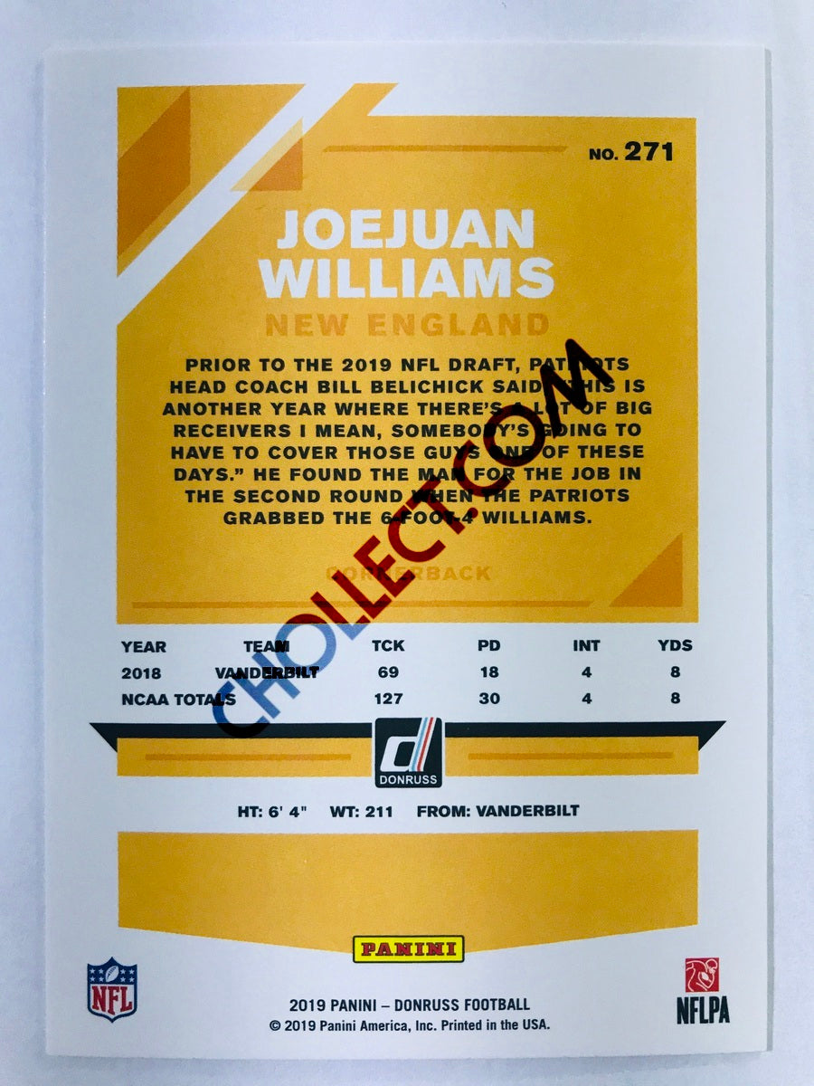 Joejuan Williams - New England Patriots 2019-20 Panini Donruss RC Rookie #271