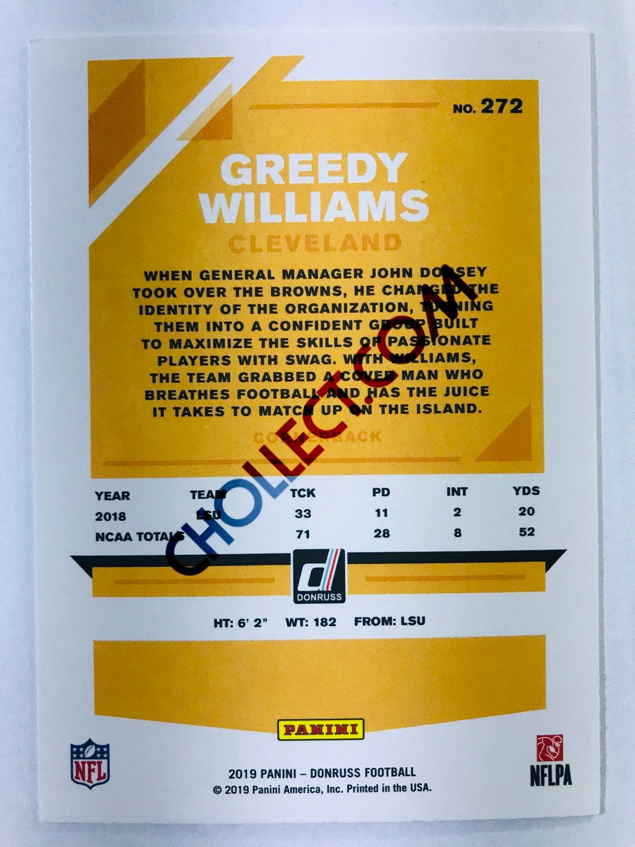 Greedy Williams - Cleveland Browns 2019-20 Panini Donruss RC Rookie #272