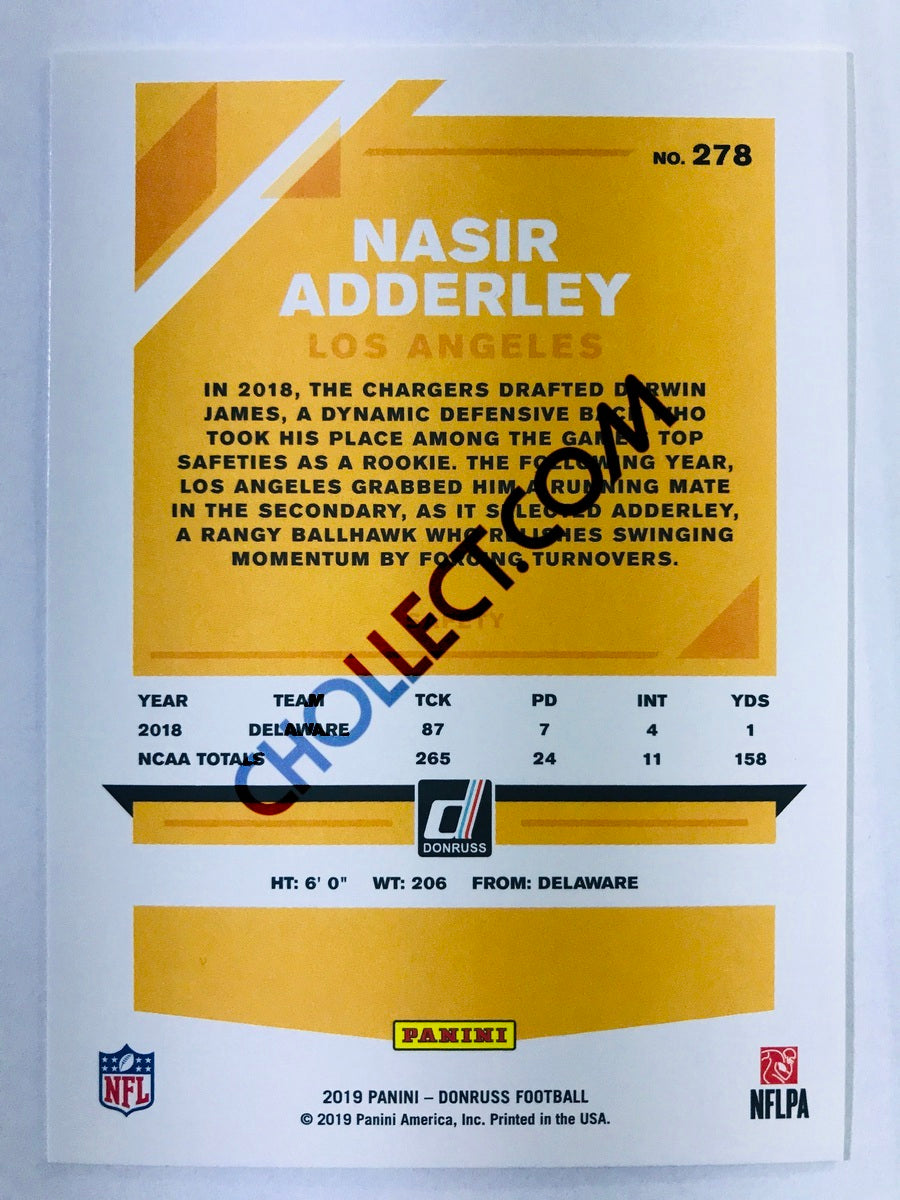 Nasir Adderley - Los Angeles Chargers 2019-20 Panini Donruss RC Rookie #278