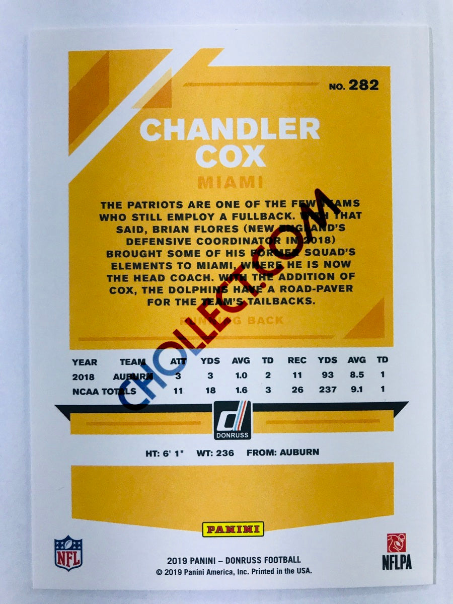 Chandler Cox - Miami Dolphins 2019-20 Panini Donruss RC Rookie #282