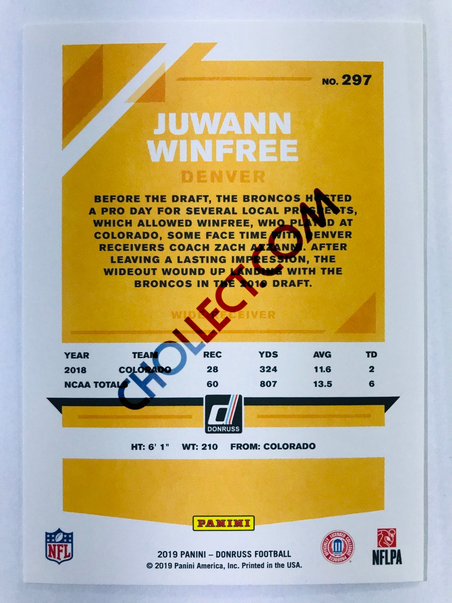 Juwann Winfree - Denver Broncos 2019-20 Panini Donruss RC Rookie #297