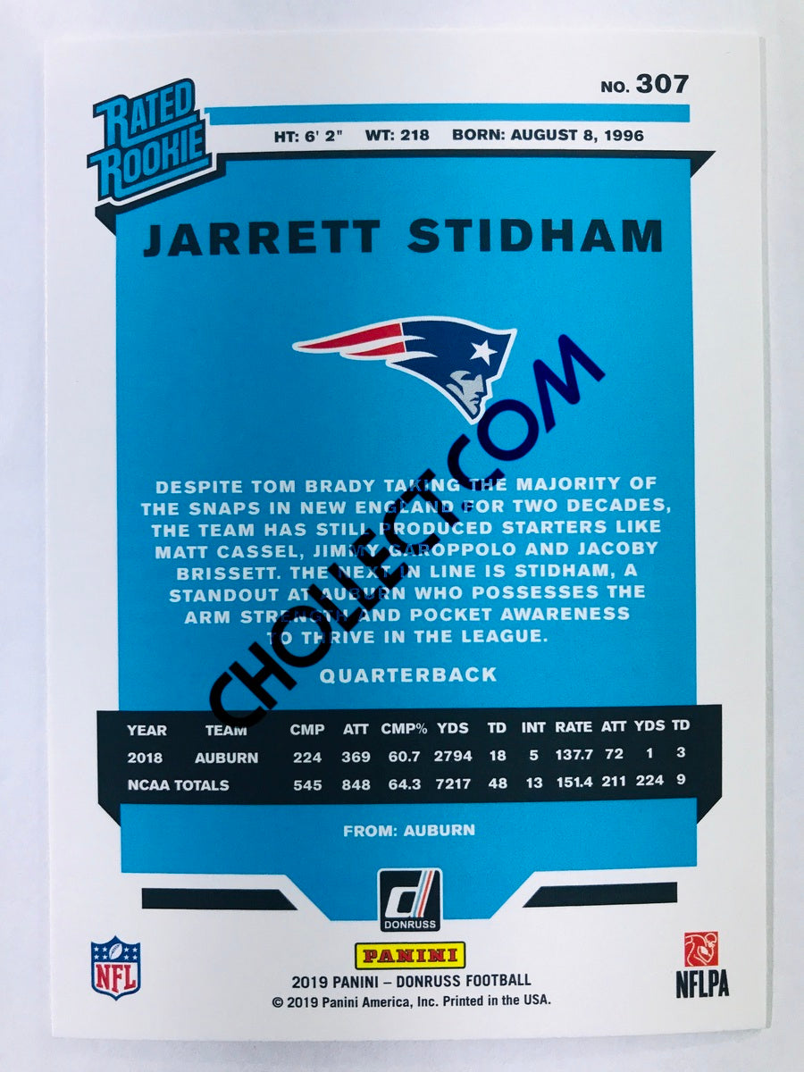 Jarrett Stidham - New England Patriots 2019-20 Panini Donruss Rated Rookie #307