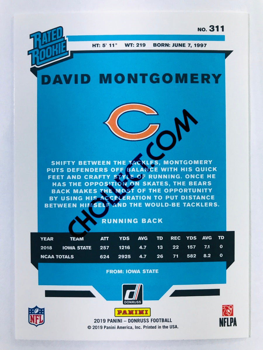 David Montgomery - Chicago Bears 2019-20 Panini Donruss Rated Rookie #311