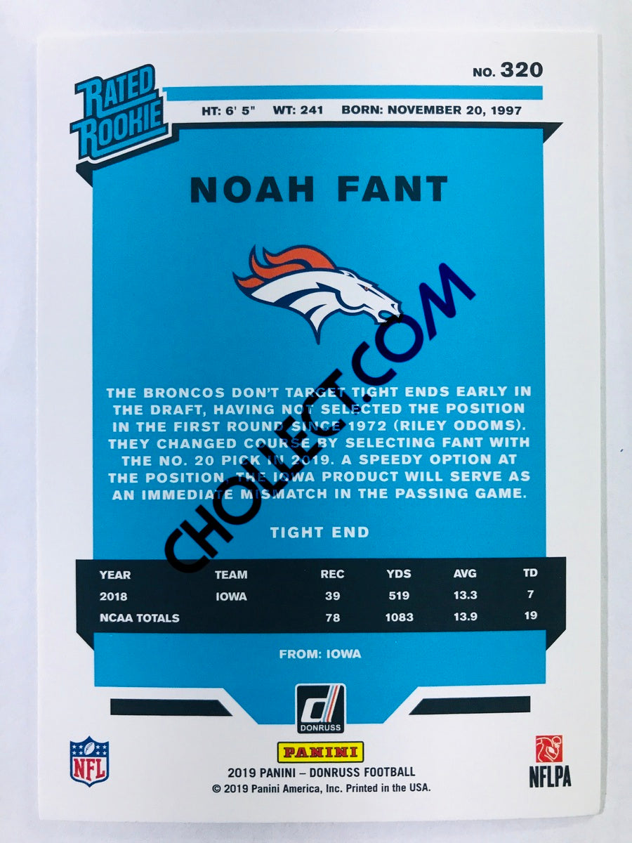 Noah Fant - Denver Broncos 2019-20 Panini Donruss Rated Rookie #320