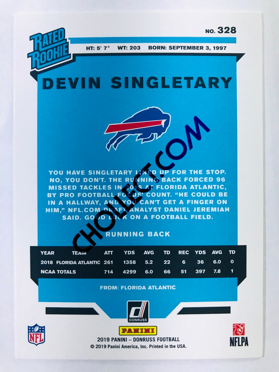 Devin Singletary - Buffalo Bills 2019-20 Panini Donruss Rated Rookie #328