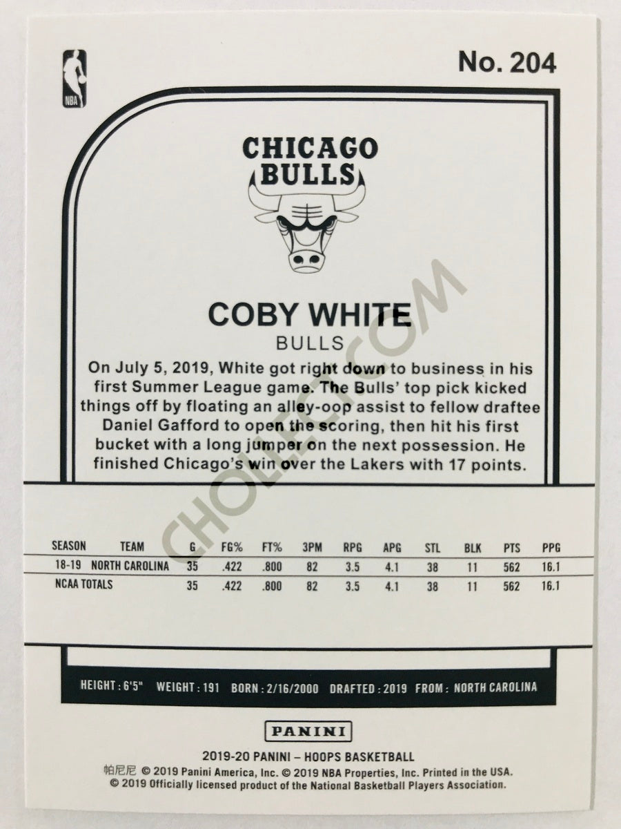 Coby White - Chicago Bulls 2019-20 Panini Hoops RC Rookie #204