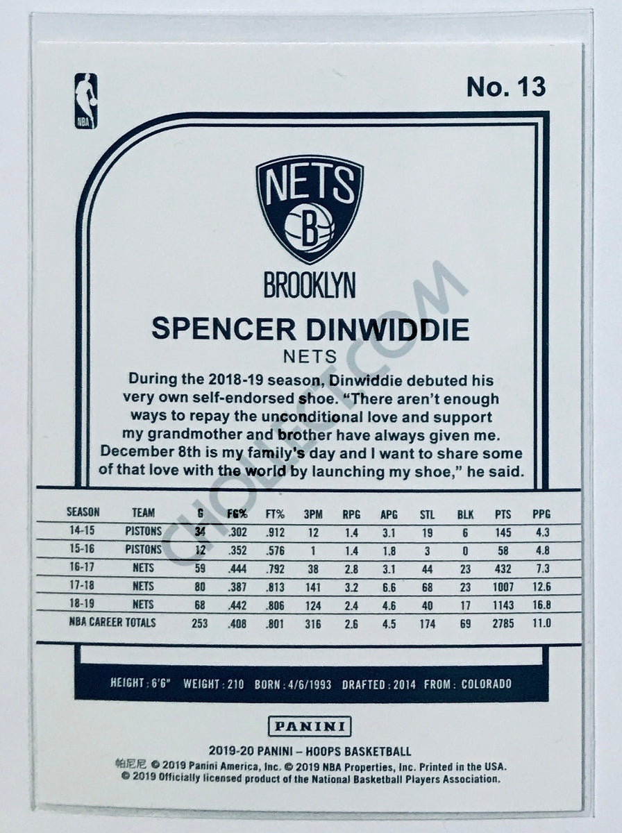 Spencer Dinwiddie - Brooklyn Nets 2019-20 Panini NBA Hoops #13