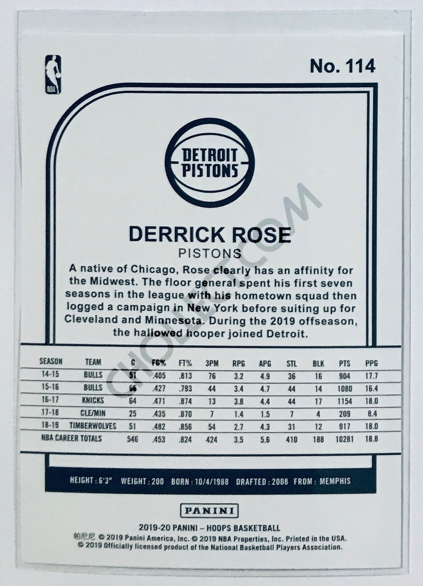 Derrick Rose - Detroit Pistons 2019-20 Panini NBA Hoops #114