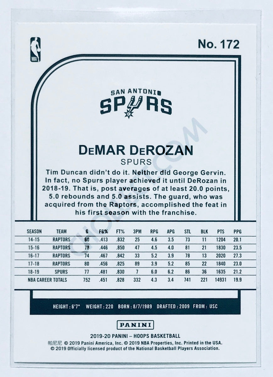 DeMar DeRozan - San Antonio Spurs 2019-20 Panini Hoops #172