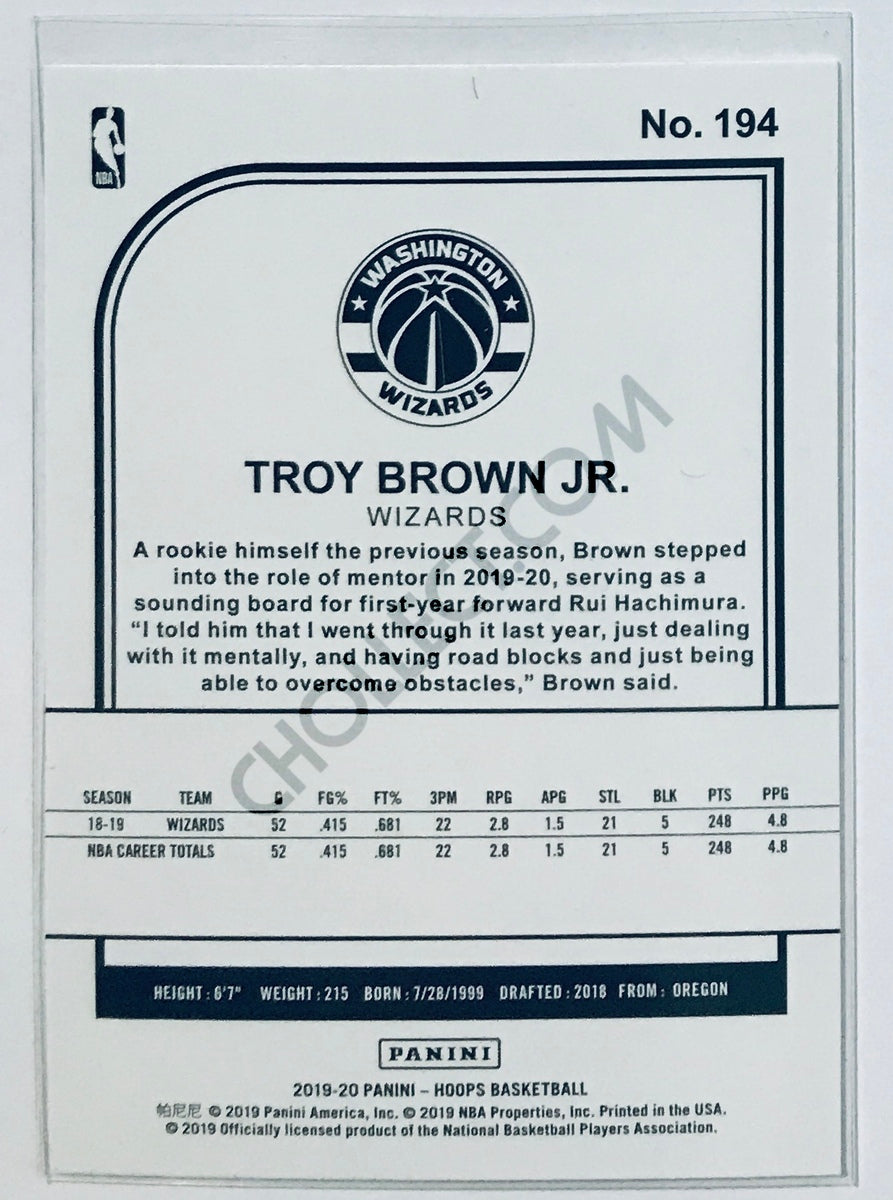 Troy Brown Jr. - Washington Wizards 2019-20 Panini NBA Hoops #194