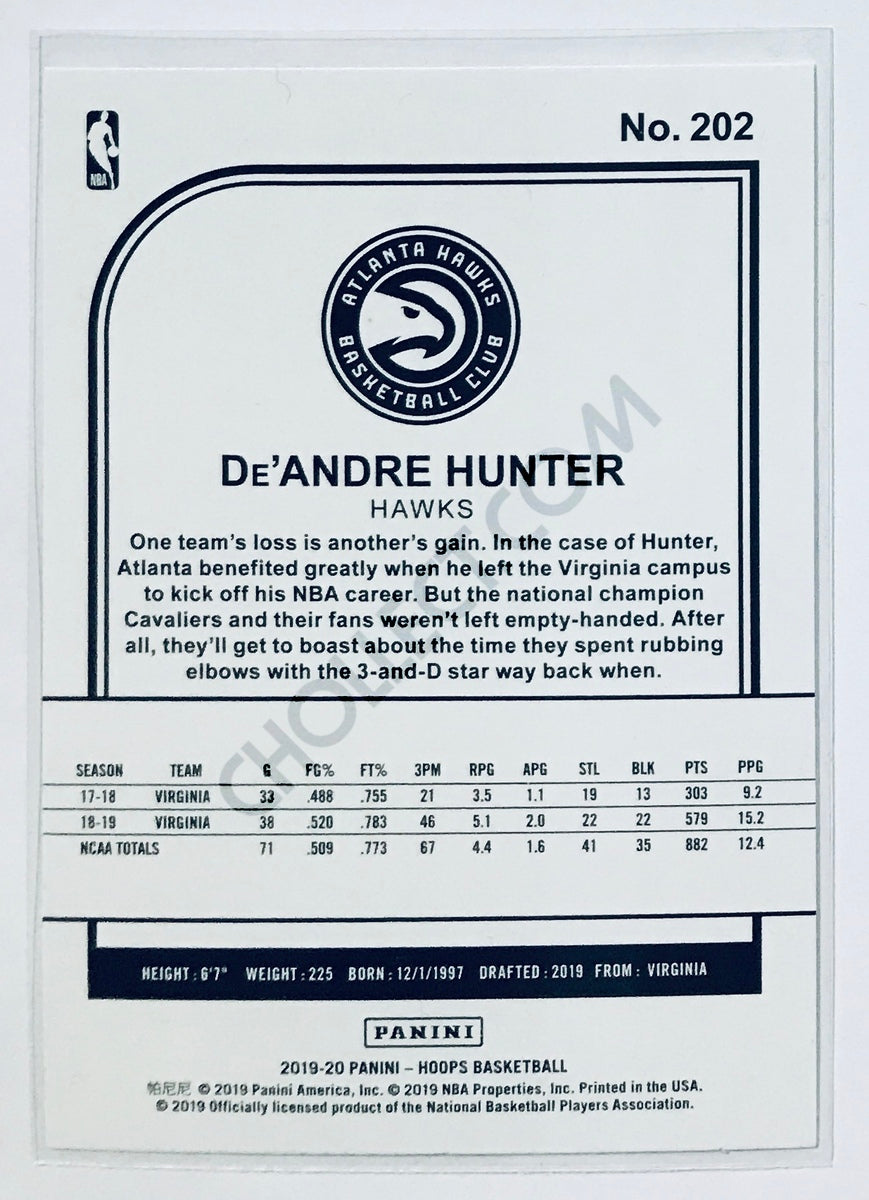 De'Andre Hunter - Atlanta Hawks 2019-20 Panini NBA Hoops RC Rookie #202