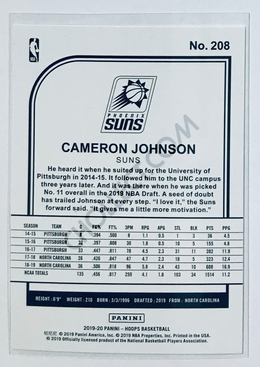 Cameron Johnson - Phoenix Suns 2019-20 Panini NBA Hoops RC Rookie #208