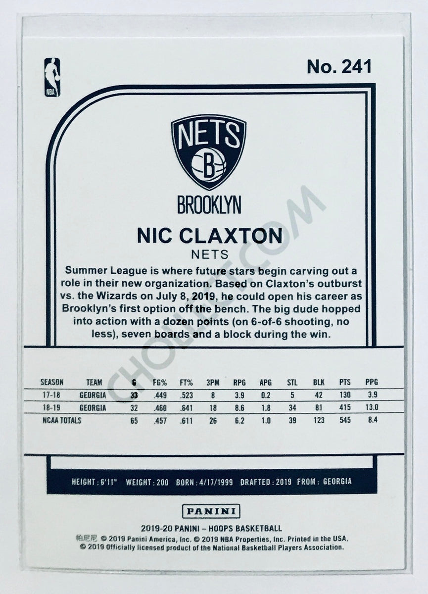 Nic Claxton - Brooklyn Nets 2019-20 Panini NBA Hoops RC Rookie #241