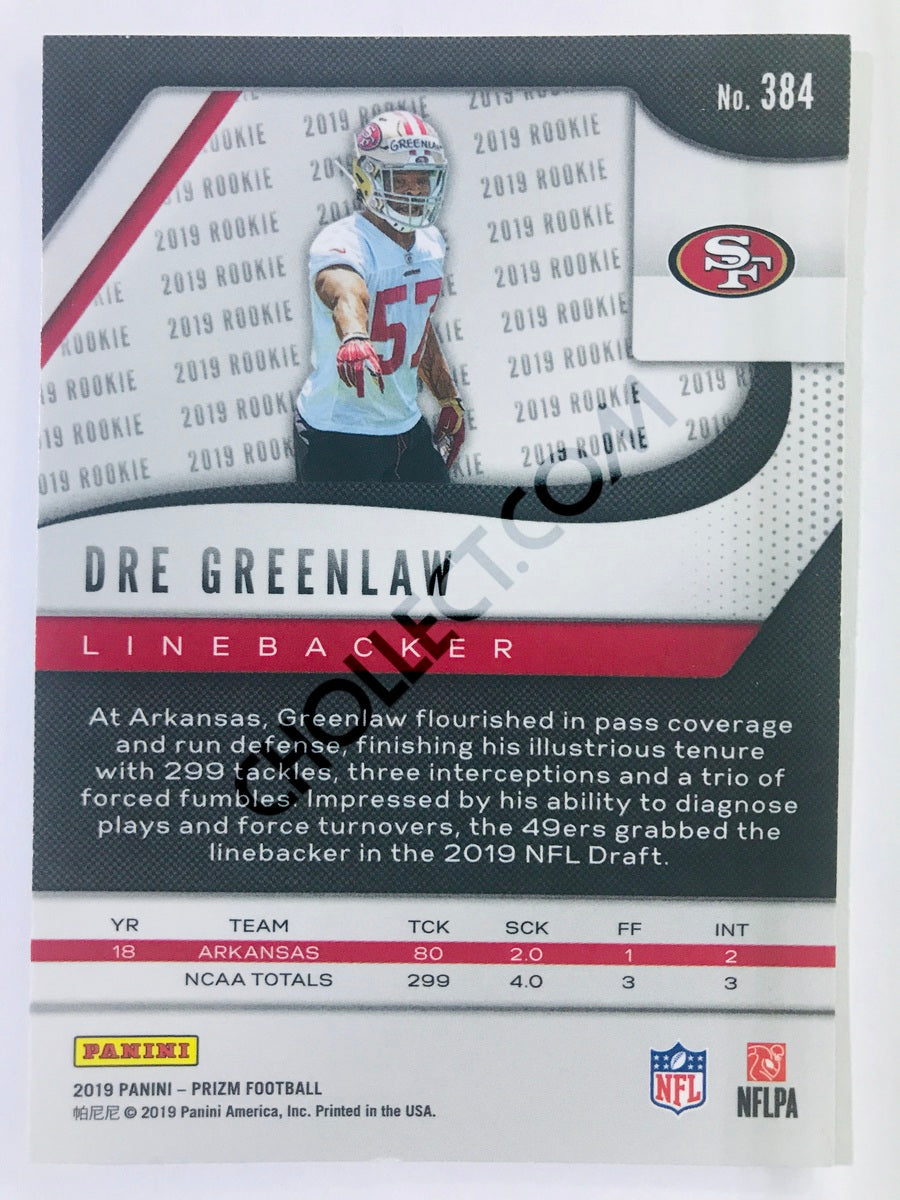 Dre Greenlaw - San Francisco 49ers 2019-20 Panini Prizm RC Rookie #384