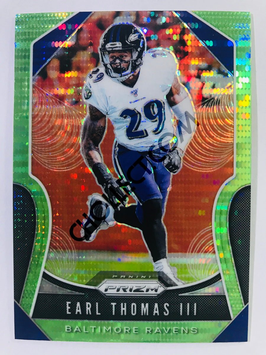 Earl Thomas III - Baltimore Ravens 2019-20 Panini Prizm Neon Green Pulsar Parallel #73