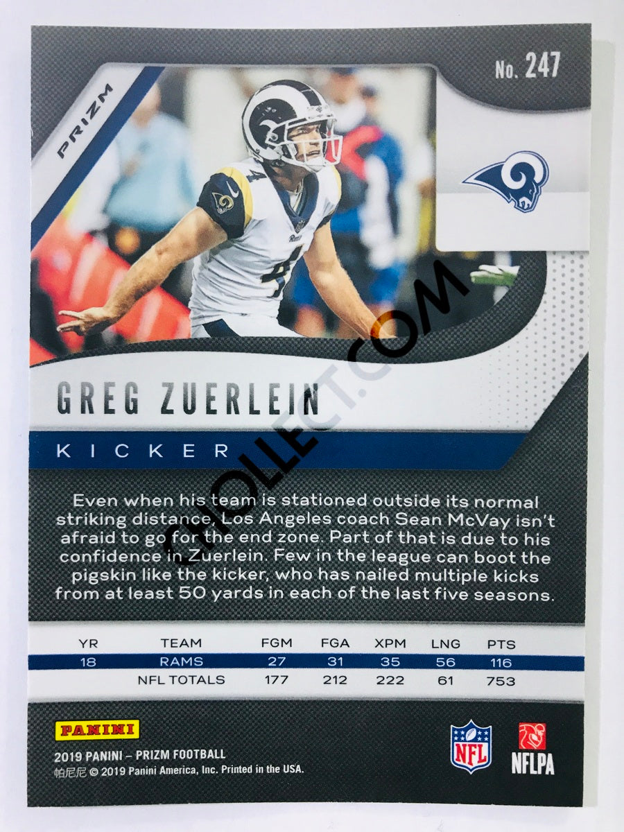 Greg Zuerlein - Los Angeles Rams 2019-20 Panini Prizm Neon Green Pulsar Parallel #247