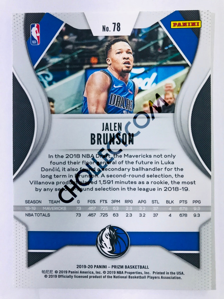 Jalen Brunson - Dallas Mavericks 2019-20 Panini Prizm #78