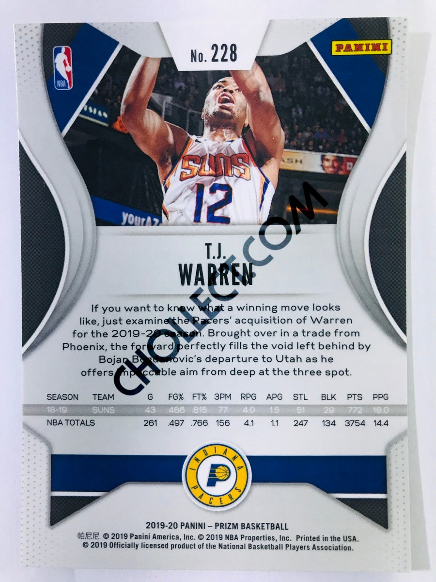 T.J. Warren - Indiana Pacers 2019-20 Panini Prizm #228