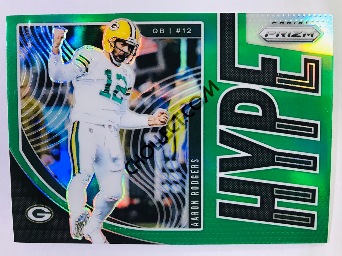 Aaron Rodgers - Green Bay Packers 2019-20 Panini Prizm Hype Insert Green Parallel #4