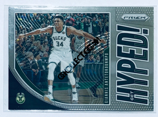 Giannis Antetokounmpo - Milwaukee Bucks 2019-20 Panini Prizm Get Hyped! Insert #3