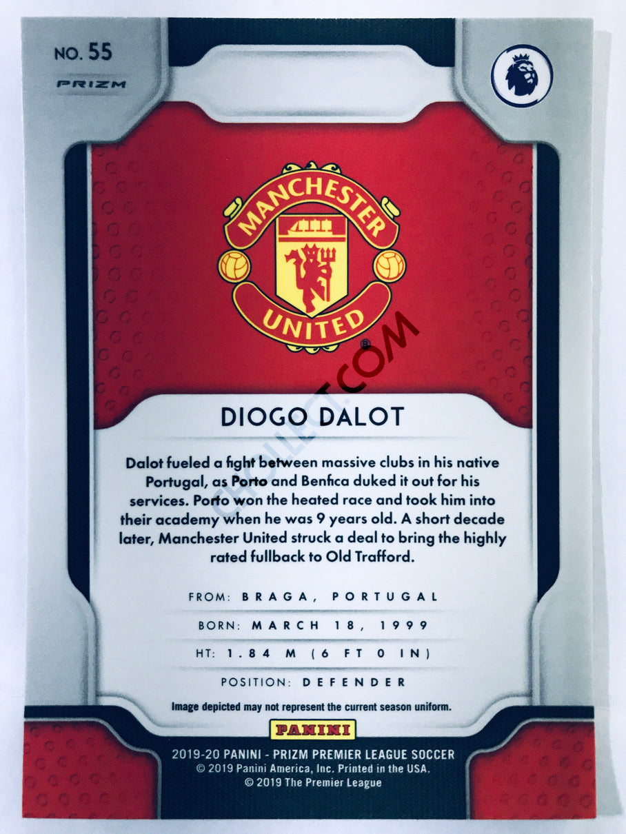 Diogo Dalot - Manchester United 2019-20 Panini Prizm Premier League Silver Parallel RC Rookie #55