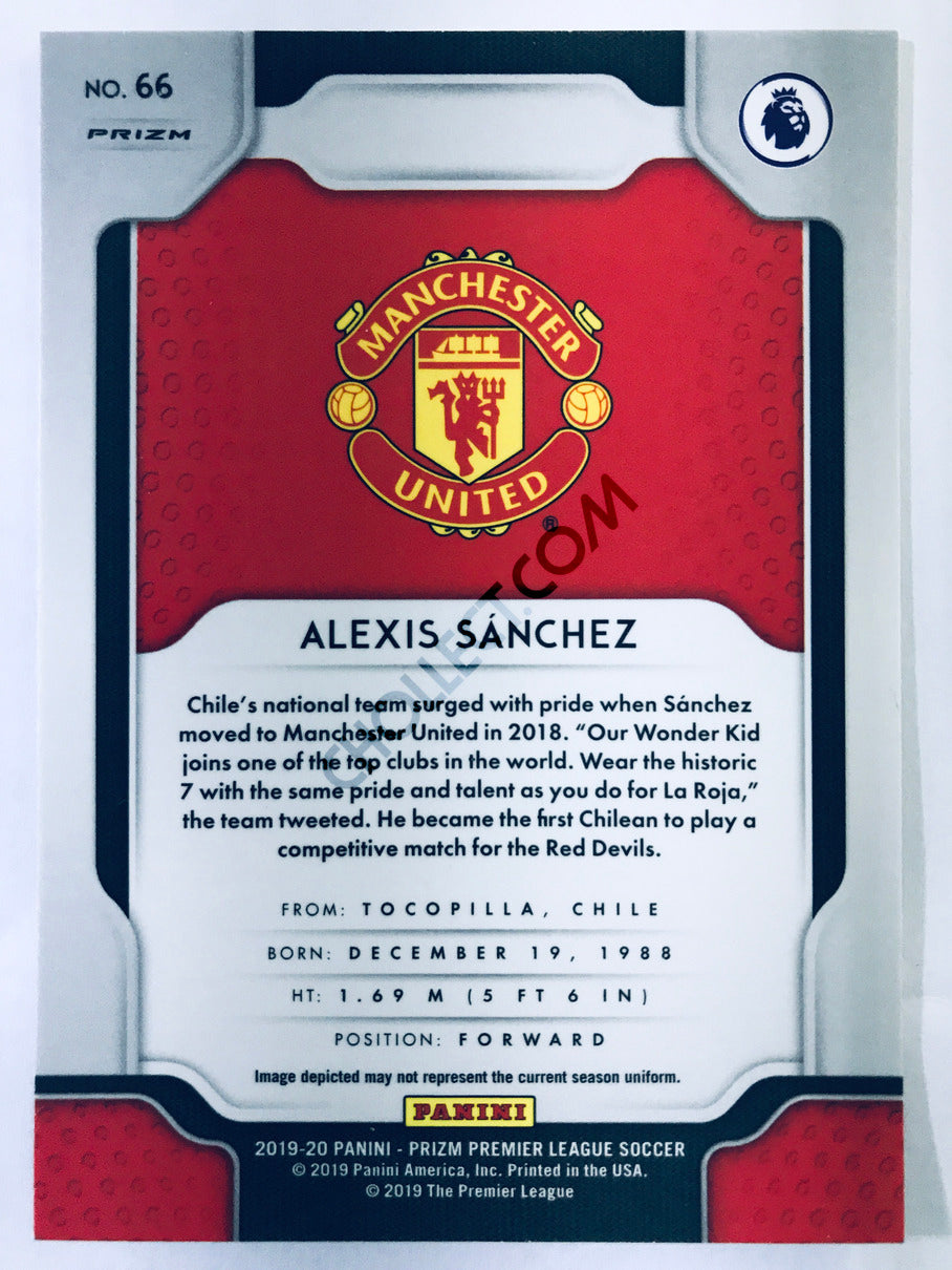 Alexis Sanchez - Manchester United 2019-20 Panini Prizm Premier League Hyper Parallel #66